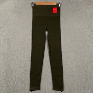 NEW Spanx Leggings Women's Medium M Olive Green Seamless Ankle Zip Slimming